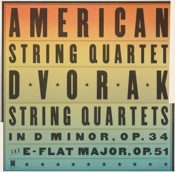 American String Quartet / Dvorak* – String Quartets In D Minor, Op. 34 And E-Flat Major, Op. 51 (sealed) (Vinyle usagé / Used LP)