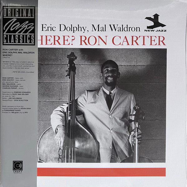 Ron Carter With Eric Dolphy, Mal Waldron – Where? (OJC, Craft, 2024) (Vinyle neuf/New LP)
