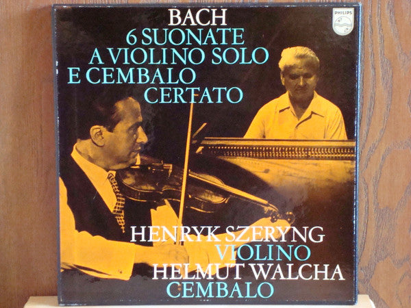 Bach*, Henryk Szeryng, Helmut Walcha – 6 Suonate A Violino Solo E Cembalo Certato (boxset 2 LPs) (Vinyle usagé / Used LP)